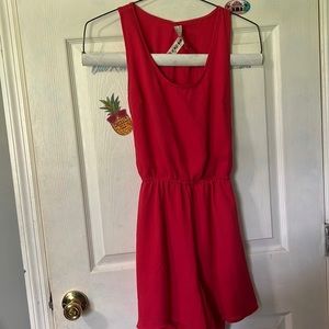 Pink backless romper